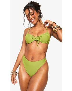 Boohoo Swimwear Essentials Underwired Bikini Top - Green