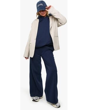 Boohoo Pintuck Detail Straight Leg Jogger - Blue