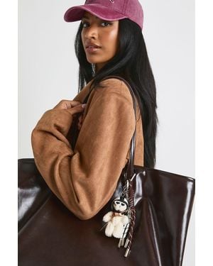 Boohoo Motor Bear Bag Charm - Negro