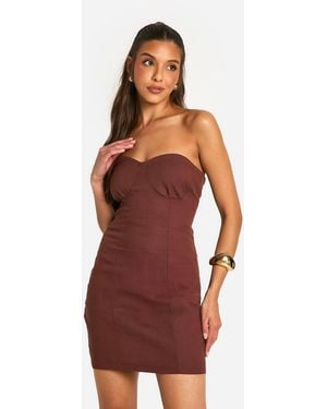 Boohoo Bandeau Mini Dress - Red