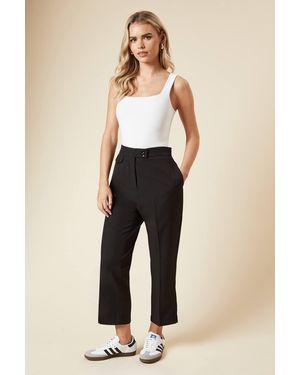 Dorothy Perkins Petite Tab Detail Capri Trouser - Natural