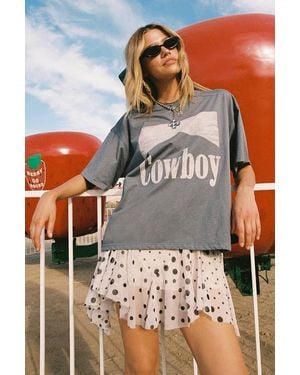 Nasty Gal Cowboy Oversized Graphic T-Shirt - Gray