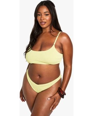 Boohoo Braguita De Biquini Plus Essentials Fruncida Con Pico Frontal - Naranja