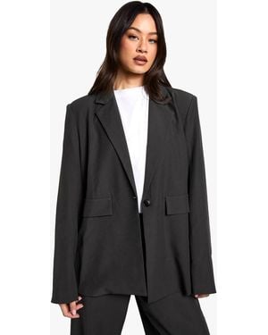 Boohoo Petite Tailored Oversized Blazer - Black
