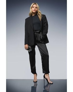 Dorothy Perkins Satin Paperbag Tapered Pants - Blue