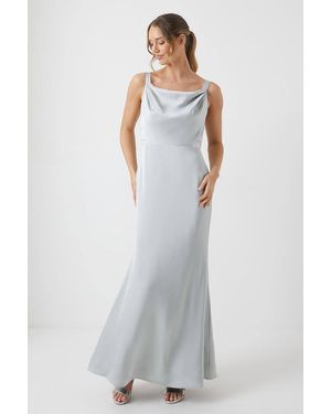 Coast Wrap Back Cami Satin Bridesmaid Dress - White