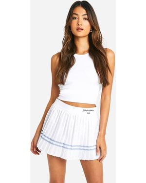 DSGN Studio Design Studio Pleated Stripe Tennis Skirt - White