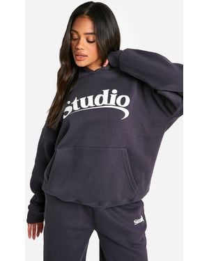 DSGN Studio Dsgn Studio Slogan Oversized Hoodie - Blue