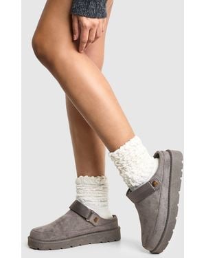 Boohoo Slingback Cozy Mules - White