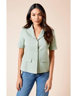 Dorothy Perkins Short Sleeve Collared Waistcoat - Green