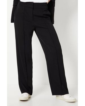 Wallis Stitch Detail Wide Leg Pants - Black