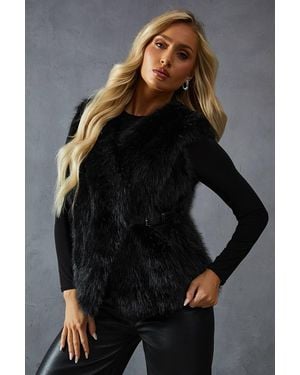 MissPap Faux Fur Gilet - Black