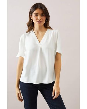 Wallis Short Sleeve Overhead Shirt - White