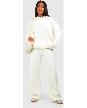 Boohoo Dsgn Studio Oversized Hoodie And Wide Leg Trouser Tracksuit - White