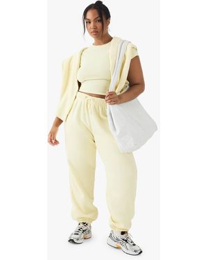 DSGN Studio Plus Embroidered Cuffed Oversized Jogger - Natural