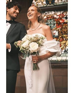 Coast Puff Sleeve Bardot Fishtail Wedding Dress - Natural