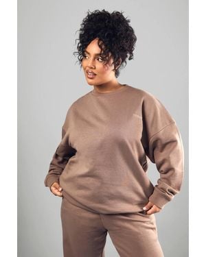DSGN Studio Plus Embroidered Oversized Sweatshirt - Pink
