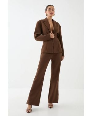 MissPap Premium Skinny Tailored Pants - Brown