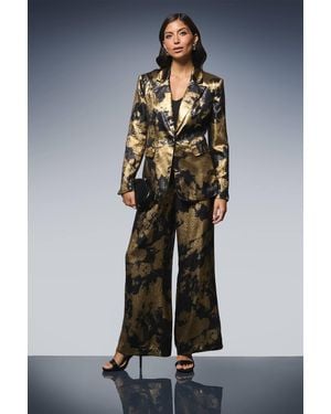 Wallis Metallic Foil Wide Leg Trouser