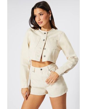 MissPap High Waist Denim Short - Natural
