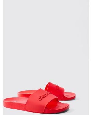 Boohoo Ofcl Sliders - Red