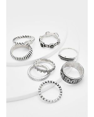 Boohoo Multipack Polished Stacking Rings - Grey
