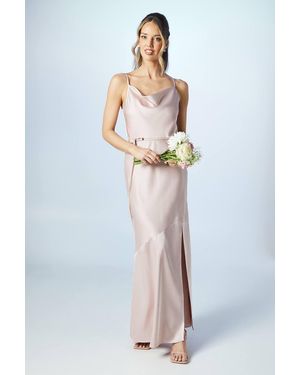 Coast Cowl Neck Satin Slip Maxi Bridesmaid Dress - White