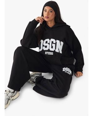 DSGN Studio Towelling Applique Straight Leg Jogger - Blue