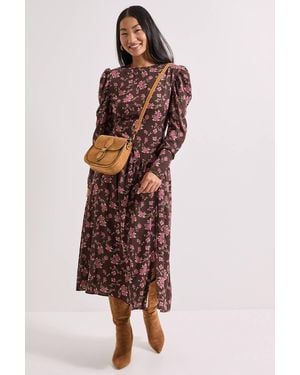 Dorothy Perkins Petite Dropped Waist A-Line Midi Dress - Red