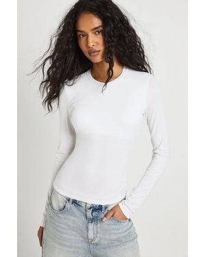 Boohoo Ribbed Built - White
