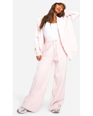 DSGN Studio Dsgn Studio Embroidered Wide Leg Jogger - Pink