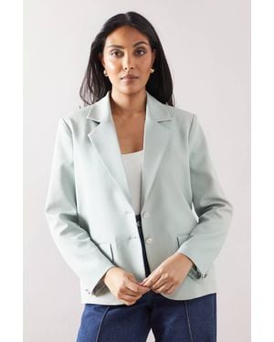 Wallis Petite Pinstripe Single Breasted Blazer - Gray