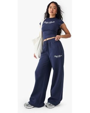 DSGN Studio Embroidered Straight Leg Jogger - Blue
