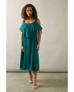 Wallis Occasion Hotfix Overlay Midi Dress - Green