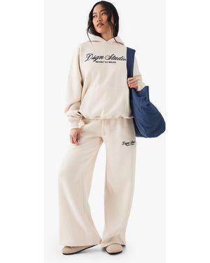 DSGN Studio Embroidered Straight Leg Jogger - Natural