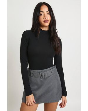Boohoo Belted Textured Mini Skirt