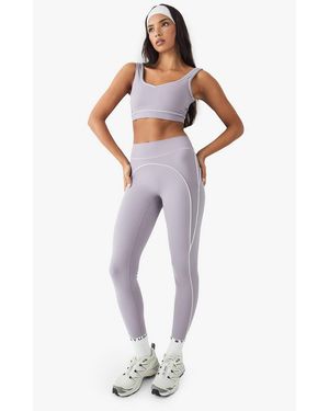 DSGN Studio Ultra Sculpt Contrast Piping Sports Legging - Purple