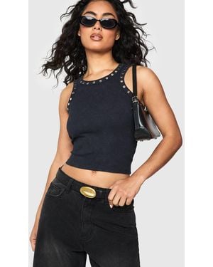 Boohoo Chunky Hardware Buckle Belt - Blue