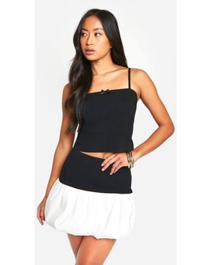 Boohoo Contrast Puff Ball Skort - White