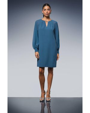 Wallis Occasion Embellished Chiffon Shift Dress - Blue