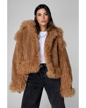 Nasty Gal Buckle Neck Casual Jacket - Brown