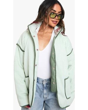 Boohoo Printed Oversized Jacket - White