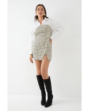 MissPap Premium Boucle Bandeau Tailored Mini Dress - Multicolor