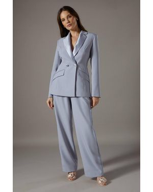 Coast Satin Twill Panel Trouser - Gray