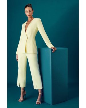 Coast Muse Split Front Crop Trouser - Green