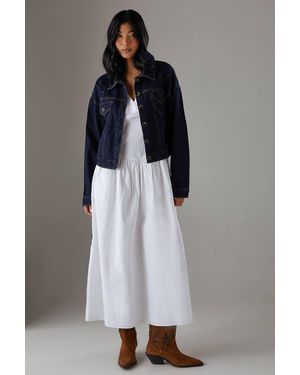 Warehouse Two Tone Denim Heart Pocket Western Jacket - Gray