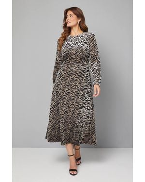Wallis Devore Drop Hem Midi Dress - Gray