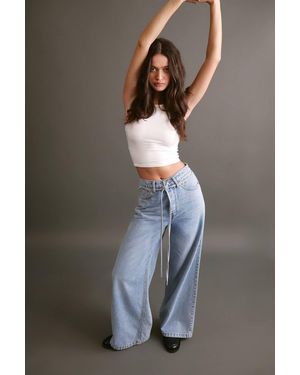 Nasty Gal The Belted Wide Leg Jeans - Gray