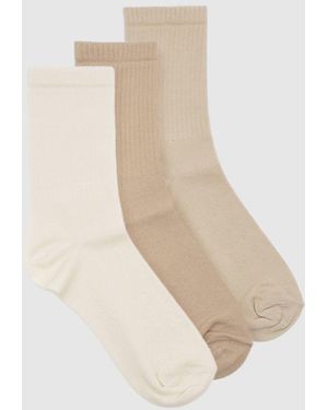 Boohoo Pack De 3 Pares De Calcetines Deportivos - Blanco