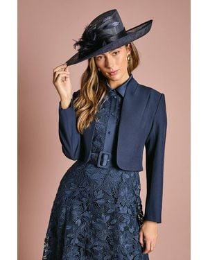 Coast Feather Detail Hat - Blue